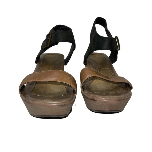 Naot Women's Sandals Size 10(41) Black & Brown Leather Wedge Strappy Platform - Picture 3 of 10